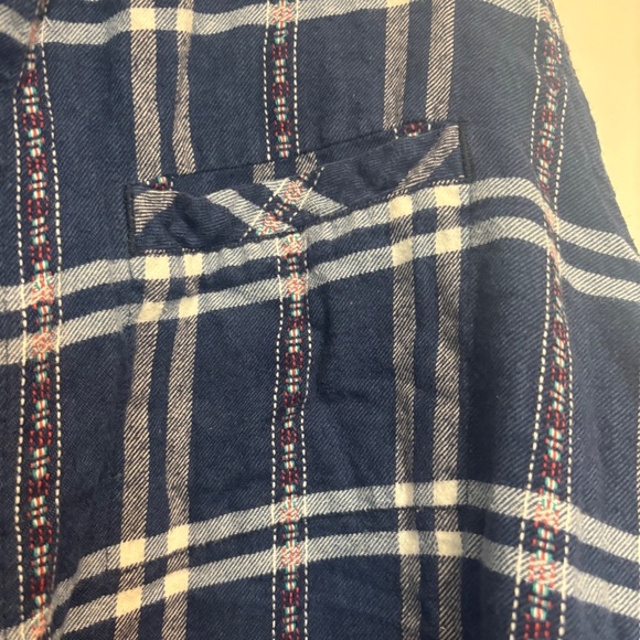 BDG Flannel Shirt Women’s Blue Plaid Oversized Button Urban Outfitters - Picture 3 of 5